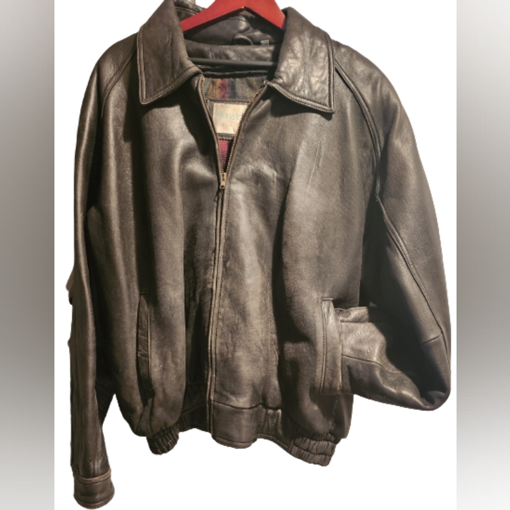 Vintage Men's Leather Biker Jacket